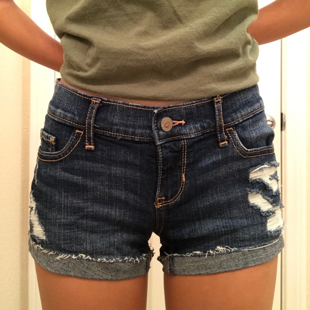 Dark wash Hollister shorts